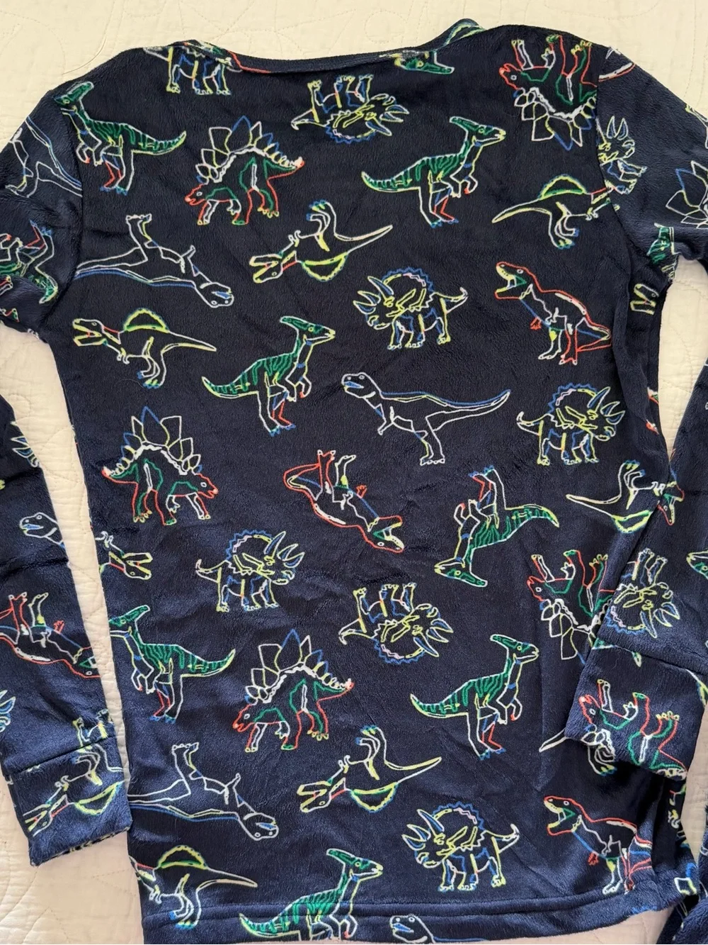 Like New! CAT & JACK Kids Soft Dino Print Long Sleeve Pajama Set in Navy - Sz 12